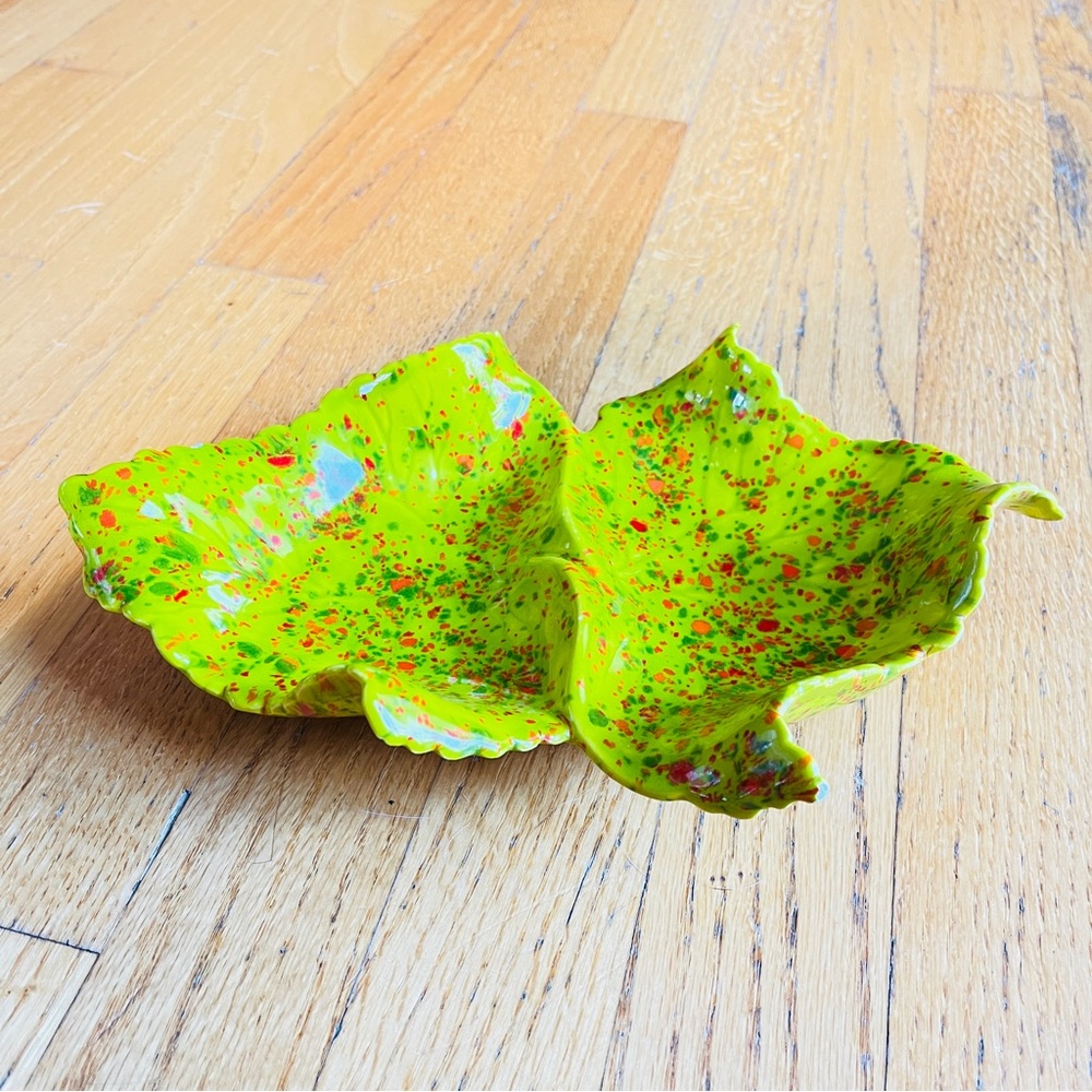 VTG Retro Funky MCM Splattered Lime Green Ashtray